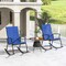 Costway 2/4 PCS Outdoor Rocking Chairs with Breathable Backrest Smooth Safe Rocking Design Navy/Brown/Black